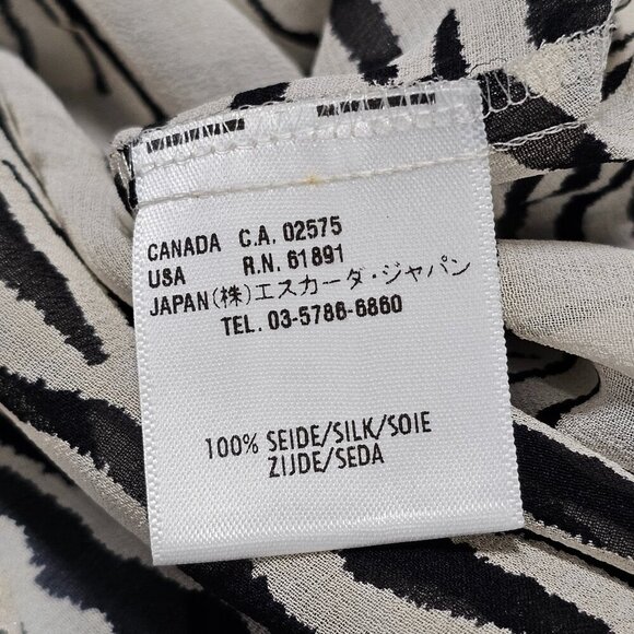 Escada Animal Print 100% Silk Top Blouse Women Size 42 Sheer Shiny Embellished - Picture 8 of 14